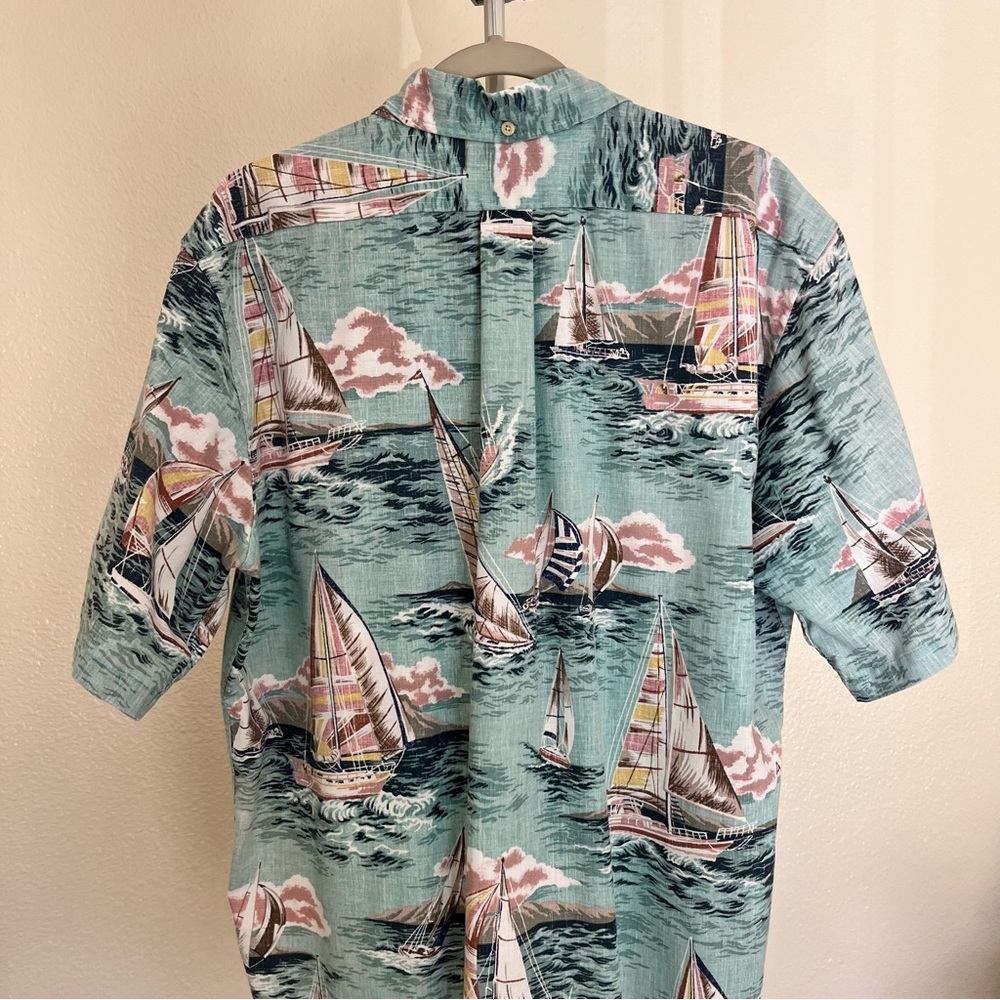 Reyn Spooner Reverse Print Sailboats Classic Fit Hawaiian Shirt Size XL - Picture 6 of 10